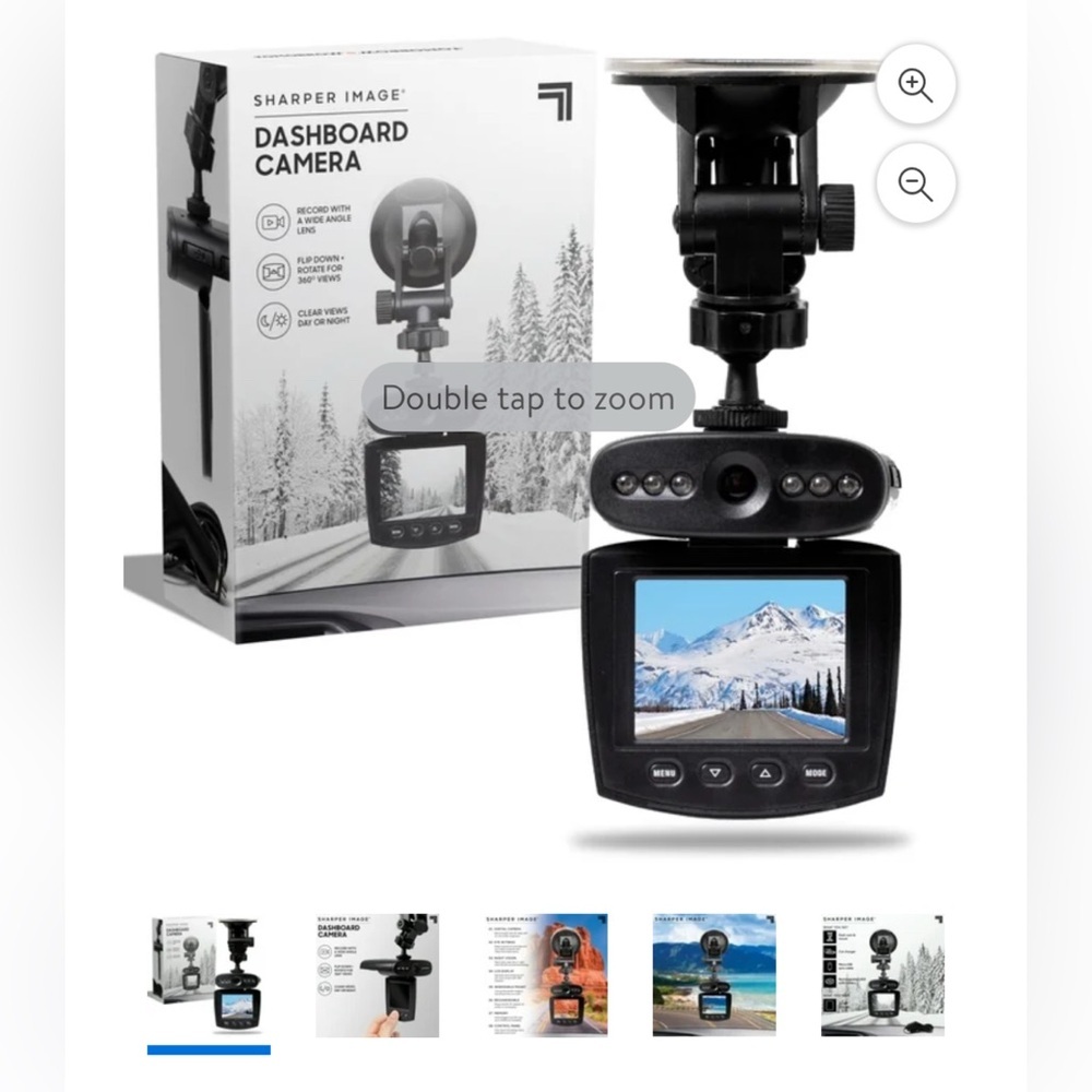 SHARPER IMAGE DASHBOARD CAMERA HD WIDE ANGLE NIGHT VISION WINDSHIELD MOUNT NEW
